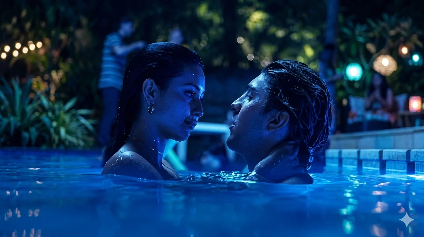 Alexa demie mid90s Estee and Stevie pool kiss scene closeup